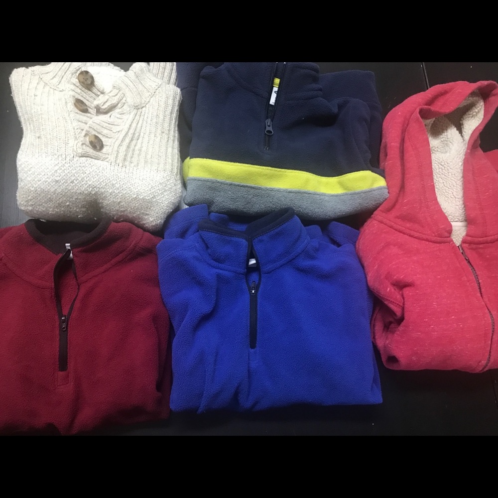 Lot of 5 Boys Fleece Pullovers/Sweaters (6/7)